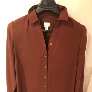 Chico's Pleated Back Blouse